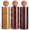 3 Pcs Glass Jar with Ball Cork Lid Decorative Round Bottle Sealed Canister Jar Storage Container Organizer with Airtight Seal Wooden Lid for Food Coffee Bean Candy Biscuits Spice(1300 ML/ 44 Oz) view 1