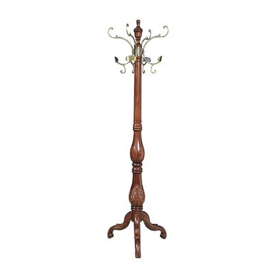 KKNH Coat Stand New Simple Wood Coat Rack Home Living Room Hat Clothing Display Stand Multi Zinc Copper Alloy Hooks Modern Decorativ Suitable for Bedroom, Office