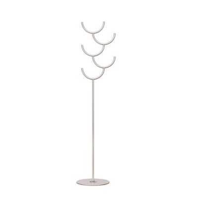 coat Stand Coat Rack Nordic Creativity Iron Clothes Stand Hanger Saving Space Portable Hanger Home Hat Coat Handbag Scarf Clothes Suitable for bedroom, office ( Color : Silver , Size : Six corners )