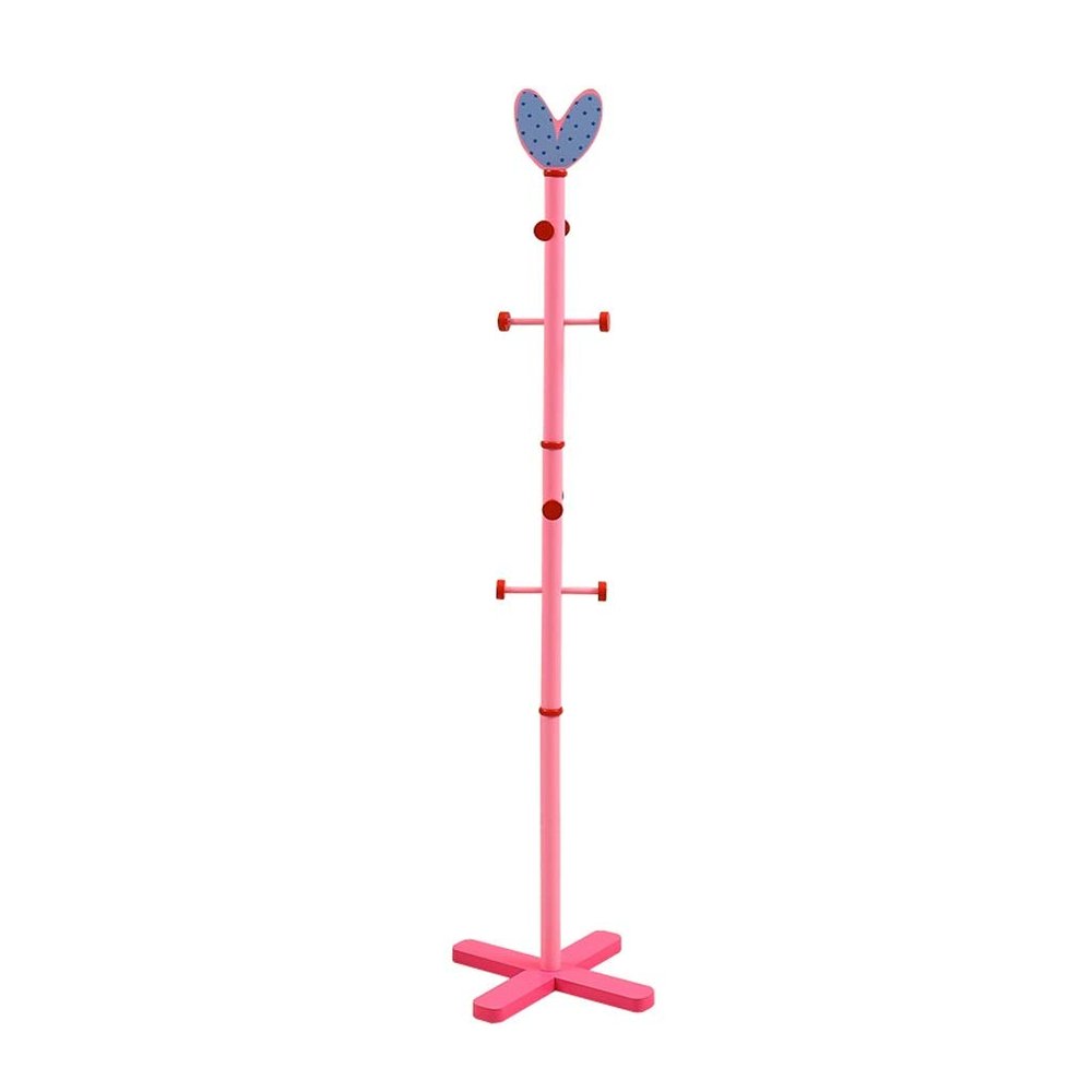 KKNH Coat Stand Children Cute Coat Rack European Creative Love Shape Wood Clothes Hanger Hat Hanger Clothes Storage Rack Coat Stand 156cm Suitable for Bedroom, Office