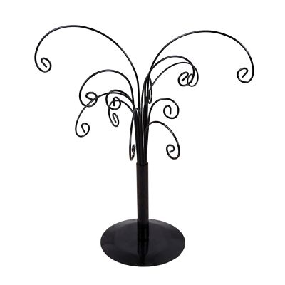Kuppn Ornament Display Tree, 10.6in Metal Tabletop Display Stand with 12 Display Hangers, Decorative Black Display Tree for Ornaments, Glass Globes, Balls, and Small Craft Items