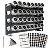 Ardier 4 Tier Spice Rack Organizer with 32 Square Spice Jars and 160 Spice Labels Set for Kitchen Cabinet Countertop Pantry or Wall Mount, Matte Black view 1