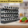 Ardier 4 Tier Spice Rack Organizer with 32 Square Spice Jars and 160 Spice Labels Set for Kitchen Cabinet Countertop Pantry or Wall Mount, Matte Black view 2
