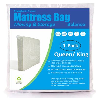 ComfortHome Mattress Bag for Moving and Storage, Medium Weight, Fits Queen and King Size