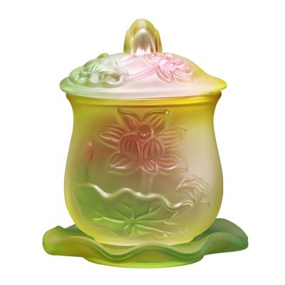 Tofficu Altar Supplies Offering Bowl Buddhist Water Offering Bowl Glass Lotus Water Cups Meditation Altar Offering Bowl Candle Holder Altar Supplies Altar Supplies Offering Bowl