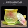 Tofficu Altar Supplies Offering Bowl Buddhist Water Offering Bowl Glass Lotus Water Cups Meditation Altar Offering Bowl Candle Holder Altar Supplies Altar Supplies Offering Bowl view 4