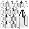 Saintrygo 20 Pack Clear Tote Bags Bulk 12 x 12 x 6 PVC Plastic Tote Bag with Handles for Stadium Work Beach Sports(Black) view 1