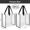 Saintrygo 20 Pack Clear Tote Bags Bulk 12 x 12 x 6 PVC Plastic Tote Bag with Handles for Stadium Work Beach Sports(Black) view 4