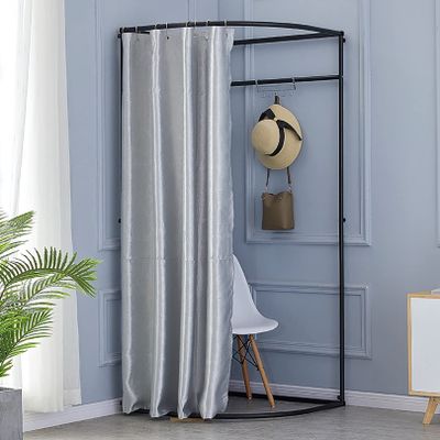 Clothing Store Fitting Room,Portable Changing Room,Used In Mall And Office, Dressing Room For Privacy Protection And Room Divider, With Metal Frame,Include Shading Curtain, Hanging Rod And Hook Up