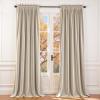 Lazzzy Velvet Blackout Extra Long Curtains Thermal Insulated Room Window Drapes Super Soft Luxury Curtains for Living Room Bedroom Rod Pocket 2 Panels, Beige, 52" W x 120" L view 1
