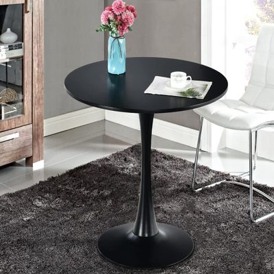 Black Tulip Table,31.5" Modern Round Dining Table Black Pedestal Table Kitchen Table Bistro Table Round Drop Leaf Table for Dining Room,Living Room(Black)