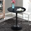 Black Tulip Table,31.5" Modern Round Dining Table Black Pedestal Table Kitchen Table Bistro Table Round Drop Leaf Table for Dining Room,Living Room(Black) view 1