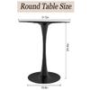 Black Tulip Table,31.5" Modern Round Dining Table Black Pedestal Table Kitchen Table Bistro Table Round Drop Leaf Table for Dining Room,Living Room(Black) view 2