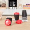 Restaurantware Coffee Cup Lids Only For 8, 12, 16 and 20 oz Cups 500 Pack Of Disposable Red Hot Cup Lids Leakproof Plastic Drink Covers Elevated Spout Air Flow Vent For Latte Espresso Beverages view 3