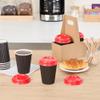 Restaurantware Coffee Cup Lids Only For 8, 12, 16 and 20 oz Cups 500 Pack Of Disposable Red Hot Cup Lids Leakproof Plastic Drink Covers Elevated Spout Air Flow Vent For Latte Espresso Beverages view 4