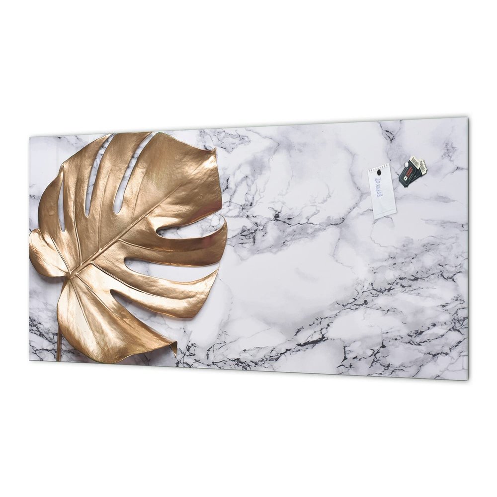 Concept Crystal Large format horizontal backsplash -Art design magnetic tempered glass MBBS26: Tropical Leaves Series