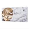 Concept Crystal Large format horizontal backsplash -Art design magnetic tempered glass MBBS26: Tropical Leaves Series view 1