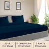 SGI Bedding 108" W x 108" L 4Pc Alaskan King Sheet Set 100% Egyptian Cotton - 600 Thread Count, Fits 12" Deep Pocket - Soft Breathable Oversized Sheets, for Extra Large Beds - Teal view 2
