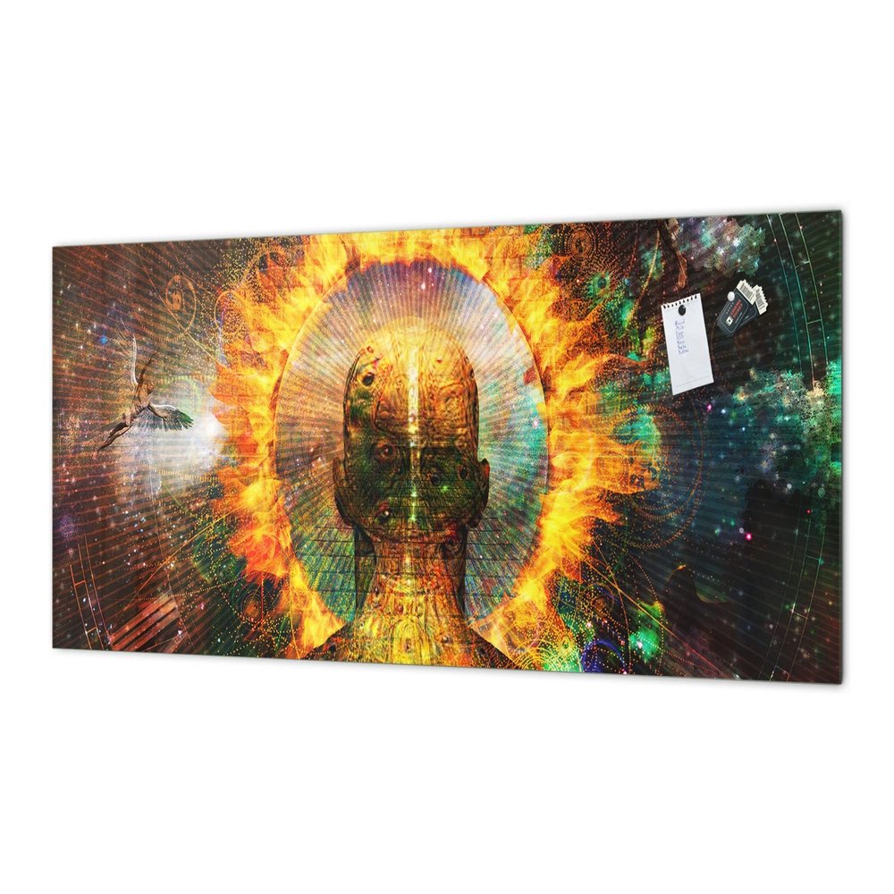 Concept Crystal Stunning Glass Wall Art - Wide Format backsplash with Magnetic Properties MBBS28: Abstract Graphics Series