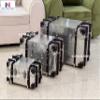 Nautical-Mart New Aviator Storage Trunks, Chipboard/Aluminium Sheet Storage Trunks with Straps (Small) view 4