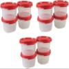 Tupperware Round Polypropylene Plastic Grocery Container 200 ml Pack of 12 (Red) view 1