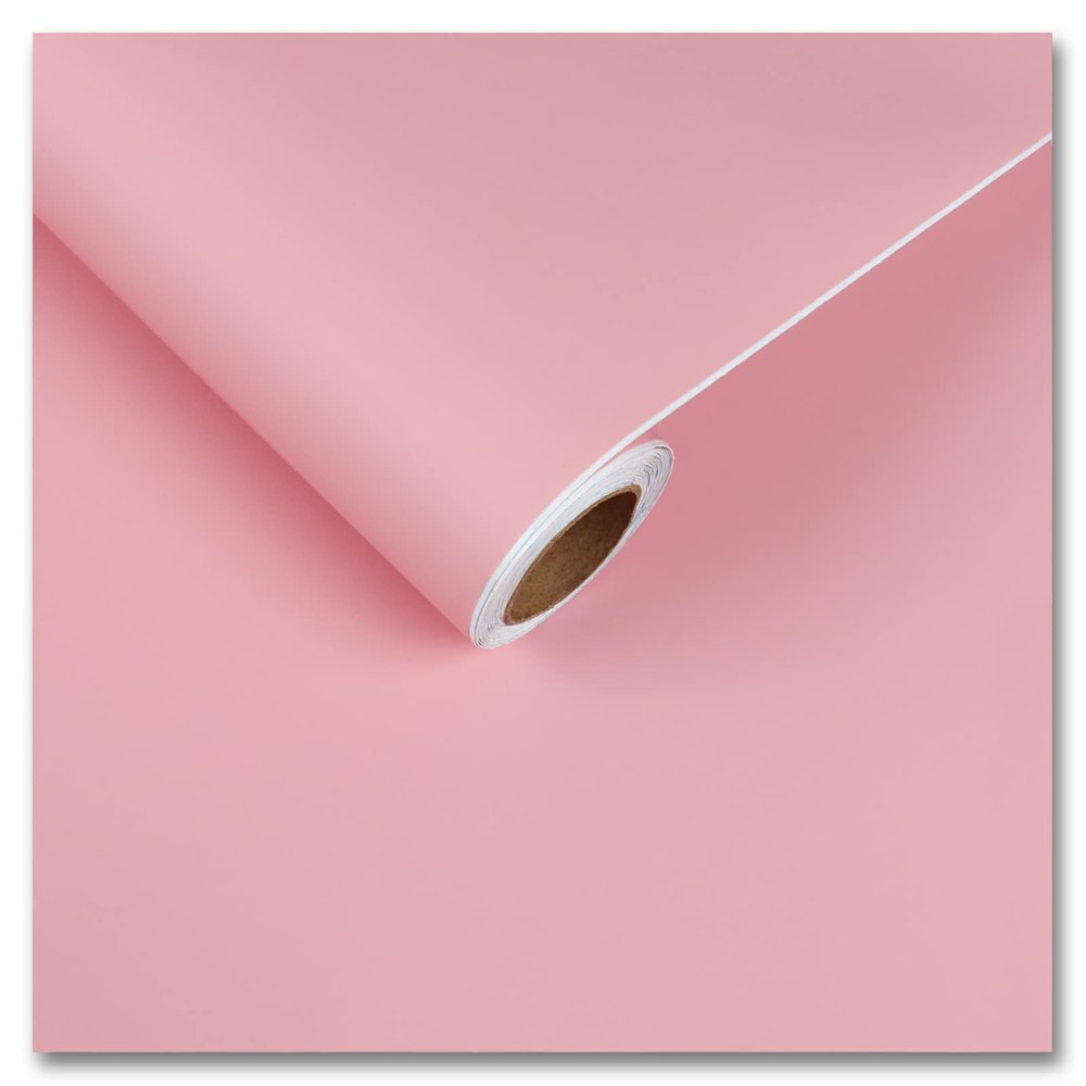 CRE8TIVE 24"x354" Large Size Pink Wallpaper Peel and Stick Modern Pink Contact Paper Self Adhesive Removable Waterproof Thick Durable Matte Pink Vinyl Film for Bedroom Kids Room Walls Countertops