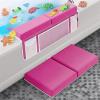 Baby Bath Kneeler and Elbow Rest Pad Moms Choice Award Winner US-Designed Extra Thick Bathtub Kneeling Pad with 8 Suction Cups, 5-Pocket Organizer, Non-Slip, Cushioned, Durable (Pink) by Supa Ant view 2