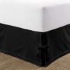 Box Pleated Bedskirt - Split Corner Bedskirt Twn XL Size - Luxury Box Pleated Knot Bedskirts - 100% Egyptian Cotton 1200 TC Box Pleated Bed Skirt - 12 Inch Drop Twn XL Box Pleated Bed Skirt, Black view 1