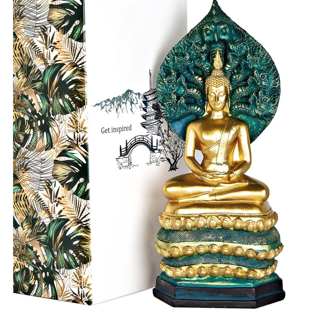 25DOL Buddha Statues for Home. 12" Buddha Statue (The Enlightened One). Collectibles and Figurines, Meditation Decor, Spiritual Living Room Decor, Yoga Zen Decor, Hindu and East Asian Dcor