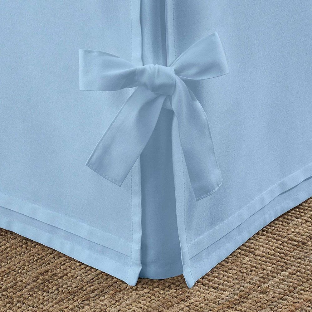 Box Pleated Bedskirt - Split Corner Bedskirt King Size - Luxury Pleated Dust Ruffle Bedskirt - 100% Egyptian Cotton 1200 TC Box Pleated Bed Skirt - 12 Inch Drop King Box Pleated Bed Skirt, Light Blue