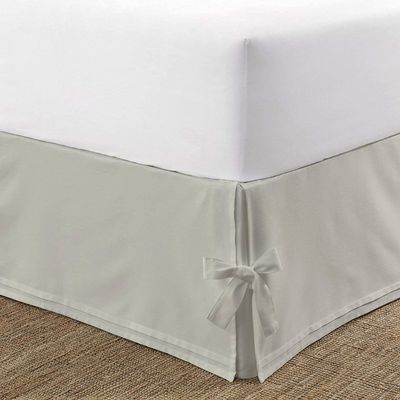 Box Pleated Bedskirt - Split Corner Bedskirt Twin Size - Luxury Box Pleated Knot Bedskirts - 100% Egyptian Cotton 1200 TC Box Pleated Bed Skirt - 10 Inch Drop Twin Box Pleated Bed Skirt, Silver