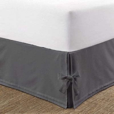 Box Pleated Bedskirt - Split Corner Bedskirt RV King Size - Box Pleated Knot Bedskirts - 100% Egyptian Cotton 1200 TC Box Pleated Bed Skirt - 10 Inch Drop RV King Box Pleated Bed Skirt, Dark Grey