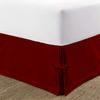 Box Pleated Bedskirt - Split Corner Bedskirt Full XXL Size - Box Pleated Knot Bedskirts - 100% Egyptian Cotton 1200 TC Box Pleated Bed Skirt - 30 Inch Drop Full XXL Box Pleated Bed Skirt, Burgundy view 1