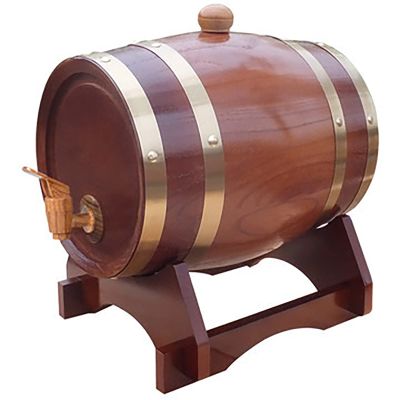3L Oak Wine Barrel, Vintage Timber Spirits Whiskey Storage Dispenser with Barrel Tap,Built-in Aluminum Foil Liner and Wooden Stand for Storing Beer Whiskey Rum