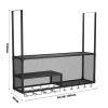 Bar Floating Shelf Wine Rack Wall Mount, Hanging Wine Glass Rack, Antique Wine Rack, Ceiling Wine Rack, Wall Shelf Storage Rack (Color : Black, Size : 100x30x100cmCM) view 2