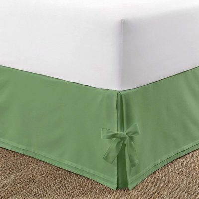 Box Pleated Bedskirt - Split Corner Bedskirt King XL Size - Luxury Pleated Dust Ruffle Bedskirt - 100% Egyptian Cotton 1200 TC Box Pleated Bed Skirt - 10 Inch Drop King XL Box Pleated Bed Skirt, Moss