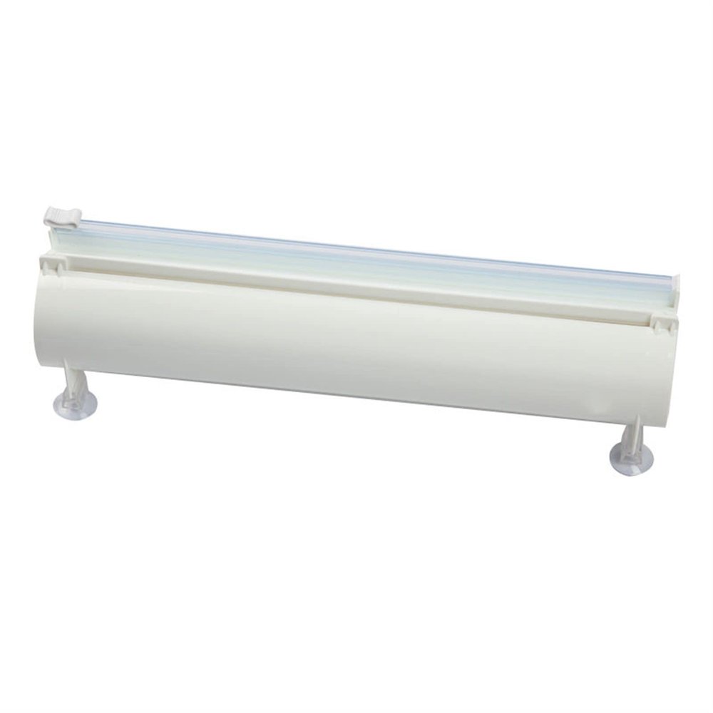 LINFFSTR Multi-Function Kitchen Refillable Plastic Wrap Dispenser with Slide Cutter Foil and Cling Film Dispenser for Plastic Wrap Baking Paper Aluminum Foil Food Wrap Cutter (Color : White)