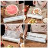 LINFFSTR Multi-Function Kitchen Refillable Plastic Wrap Dispenser with Slide Cutter Foil and Cling Film Dispenser for Plastic Wrap Baking Paper Aluminum Foil Food Wrap Cutter (Color : White) view 2