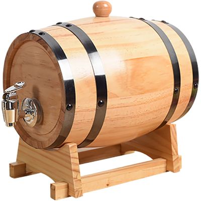 3L Oak Wine Barrel, Vintage Timber Spirits Whiskey Storage Dispenser with Barrel Tap,Built-in Aluminum Foil Liner and Wooden Stand for Storing Beer Whiskey Rum