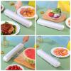 LINFFSTR Foil and Cling Film Dispenser with Slide Cutter Bottom Suction Cup Refillable Plastic Wrap Dispenser Adjustable Cling Film Cutter Kitchen Accessories view 2