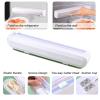 LINFFSTR Foil and Cling Film Dispenser with Slide Cutter Bottom Suction Cup Refillable Plastic Wrap Dispenser Adjustable Cling Film Cutter Kitchen Accessories view 3