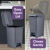 Superio Slim Trash Can with Foot Pedal  10.5 Gallon Step-On Trash Can with Lid, Large Plastic Garbage Can, Trashcan for Bathroom, Kitchen, Office,Bedroom, Dorm Room, Patio,  Onyx Grey view 3