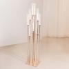 Efavormart 50" | 10 Arm Gold Cluster Taper Candle Holder Candelabra with Clear Glass Shades - Perfect for Wedding Party Decorations, Banquet, Upscale Occasions, Birthday Celebrations view 1
