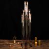 Efavormart 50" | 10 Arm Gold Cluster Taper Candle Holder Candelabra with Clear Glass Shades - Perfect for Wedding Party Decorations, Banquet, Upscale Occasions, Birthday Celebrations view 2