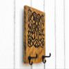 Art Nouveau Gingko Motif Coat Hanger - Carved in a 12"x12" Solid Wood Board | Key Holder | Entryway Organizer | Towel Rack | Leash Holder view 2