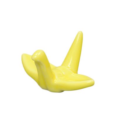 ASDUU 12pcs Chopsticks Rests Ceramic Paper Crane Shape Cute Dinner Spoons Stand Fork Holders Rack Chopsticks Utensils Cutlery Stand Yellow Decor Gift