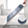 2 Piece Ombre Bath Mat Set for Bathroom, Non Slip Ultra Soft and Thick Water Absorbent Bath Carpet, Machine Washable & Quick Dry Bathroom Rug, for Bedroom Door Living Room Blue view 3