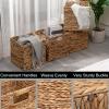 12x12in Storage Baskets Set of 4 Water Hyacinth Baskets,Foldable Handwoven Storage Cubes,Wicker Cube Baskets Laundry Organizer Totes for Home view 3