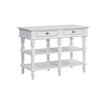 Benjara Kitchen Island with Artificial Marble Top and Turned Legs, White view 1