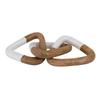 Bloomingville Mango Wood Dcor with 3 Links Decorative Chain, 7" L x 19" W x 7" H, Natural view 1